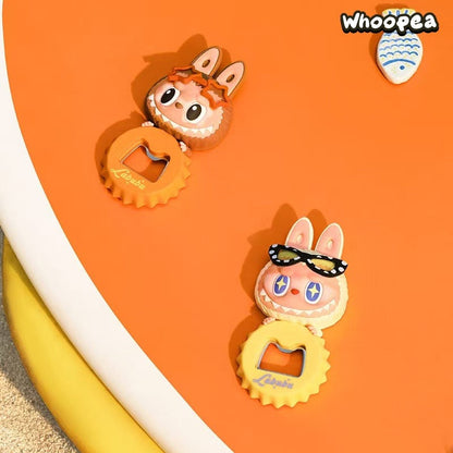 Labubu The Monsters Jump Into Summer Series Bottle Opener Fridge Magnet